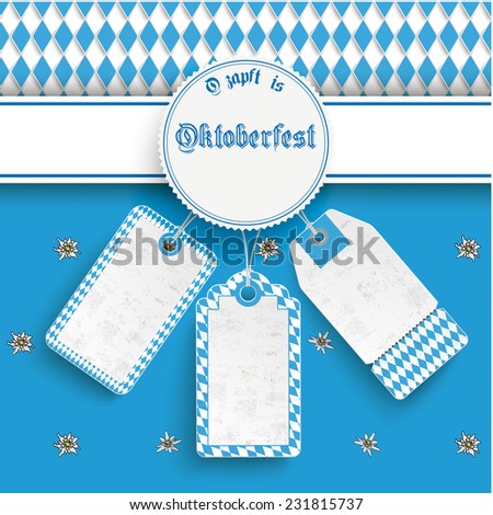 Oktoberfest design on the white background. German text 'O zapft is' and 