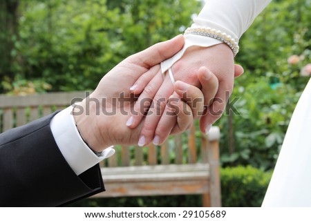 Wedding pair love hands hand marriage Stock foto © 