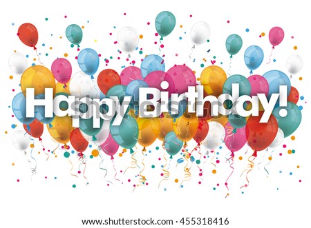 Balloons With Text Happy Birthday. Eps 10 Vector File. - 455318416 ...