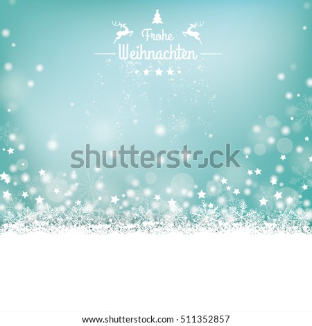 German Text Frohe Weihnachten, Translate Merry Christmas. Eps 10 Vector