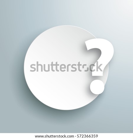 Paper circle with question mark on the gray background. Eps 10 vector file.