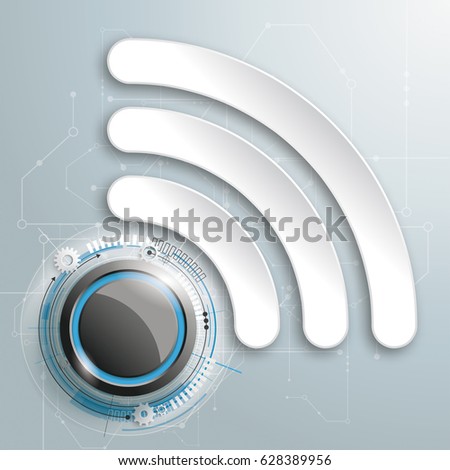 Infographic design with WiFi-Symbol on the gray background. Eps 10 vector file.