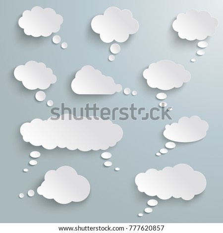 Thought bubbles on the gray background. Eps 10 vector file.