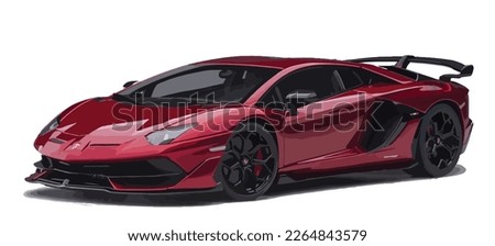 Luxury premium realistic fast speed red dark coupe sport colour white elegant new 3d car urban electric power style model lifestyle business work modern art design vector template isolated backgroun