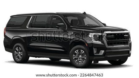 huge Black SUV Offroad 3d car Big large  Modern off road Famous world brand vehicles produced United States America automobile manufacturer art design vector isolated white background