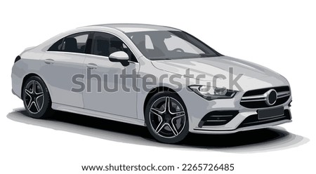 Luxury premium realistic sedan coupe sport colour white elegant new 3d car urban electric c s e 300 class power style model gt 53 business work modern art design vector template isolated background