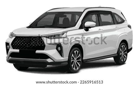 template minibus large travel luxury car 3d vector element isolated white background modern silver SUV modern art design detail isolated graphic logo icon vector