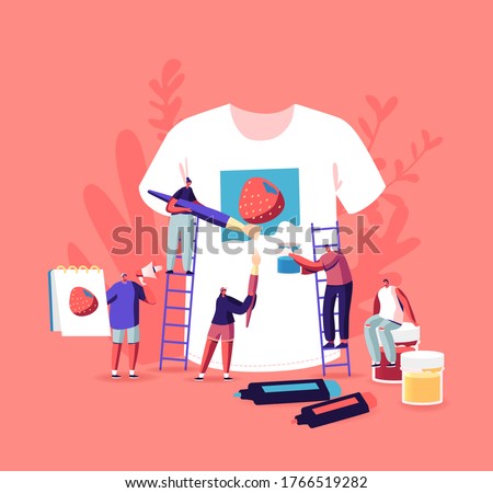 Similar – Image, Stock Photo Male artist creating print on t-shirt