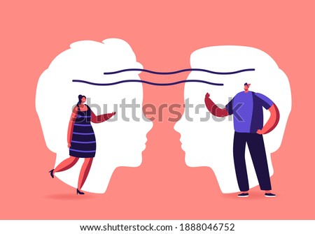 Empathy, Open Mind, Emotional Intelligence Concept. Communication Skills, Reasoning, Persuasion, People Listen and Support Each Other, Male and Female Characters Chatting. Cartoon Vector Illustration