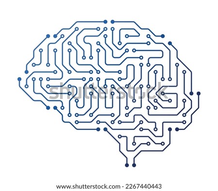 Brain Circuit with Intricate Network Of Neurons Connected By Synapses. Complex Cerebellar System Responsible For Thought, Behavior, Movement, And Sensory Perception. Cartoon Vector Illustration