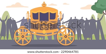 Procession Of Monarch Carriage Elegantly Moves Through The Busy Street, Drawing The Attention Of Onlookers Stock fotó © 