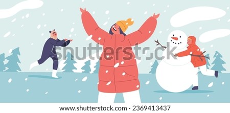 Joyful Children Savor The Pure Delight Of Eating Fallen Snow, Their Faces Beaming With Wonder As They Taste Winter Sweet