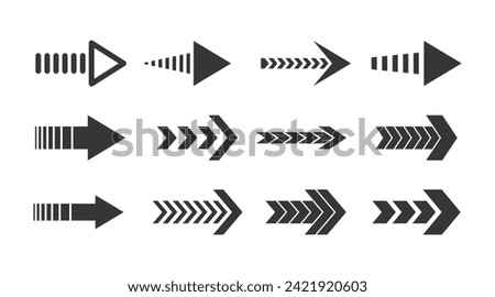 Arrow Symbols Set, Minimalist In Design, Features Concise Yet Dynamic Arrows, Convey Direction And Movement