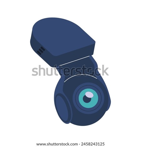 Stylish And Contemporary Webcam With A Flexible, Adjustable Stand And Prominent Camera Lens, Cartoon Vector Illustration