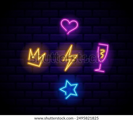 Similar – Image, Stock Photo luminous advertising