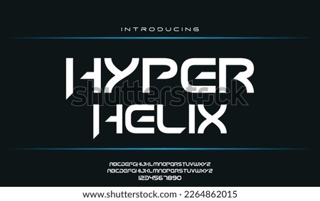 Hyper Helix, an elegant alphabet font and number. Premium uppercase fashion Design typography. vector illustration