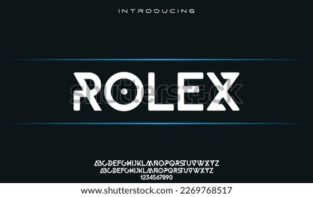 Rolex, an elegant alphabet font and number. Premium uppercase fashion Design typography. vector illustration