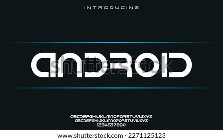 Android, an elegant alphabet font and number. Premium uppercase fashion Design typography. vector illustration