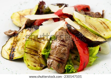 the light salad of grilled vegetables