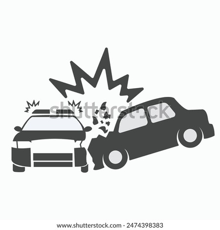 Car Crash Icon symbol, and vector, Can be used for web, print, and mobile