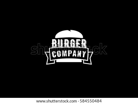 Burger logo icon template on black background