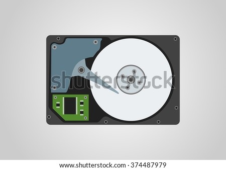 HDD inside, flat design