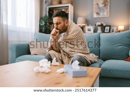 Similar – Image, Stock Photo stay at home Sneezing