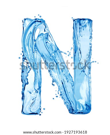 Latin letter N made of water splashes, isolated on a white background Foto stock © 