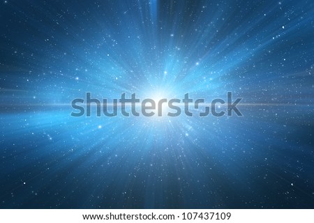 Star explosion in a galaxy of an unknown universe - birth of a star