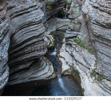 Canyon waterfalls - Serene nature background