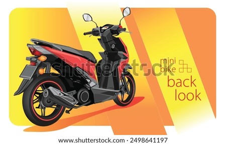 Vector illustration design of a red scooter. The scooter has a small engine capacity and is popular in Indonesia