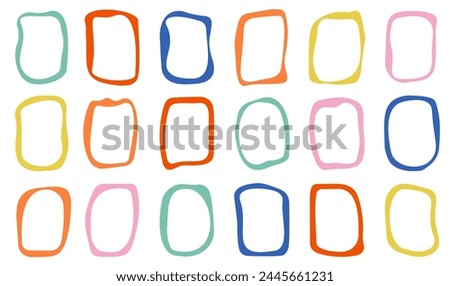 Hand drawn paper quote frames. Empty isolated speech bubbles. Colorful text field. Flat vector illustration on transpаrent background.