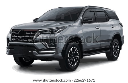 Luxury premium realistic suv mpv cross coupe sport colour grey elegant new 3d car urban electric vrz power style model lifestyle business work modern art design vector template isolated background