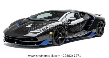 Luxury premium realistic fast speed black coupe sport colour white elegant new 3d car urban electric power style model lifestyle business work modern art design vector template isolated backgroun