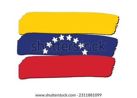 Venezuela Flag with colored hand drawn lines in Vector Format
