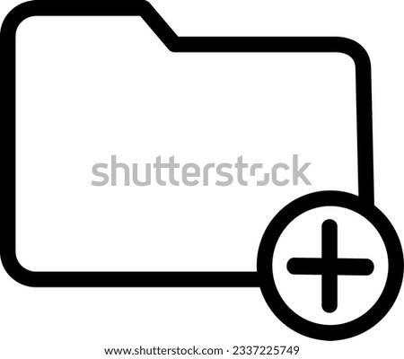 Add new folder icon isolated on White background. New folder icon. Copy document icon. Add attach create folder make new plus icon. Replaceable vector design.