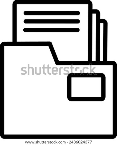 Dossier folder icon bottom line. Secret file icon. Replaceable vector design.