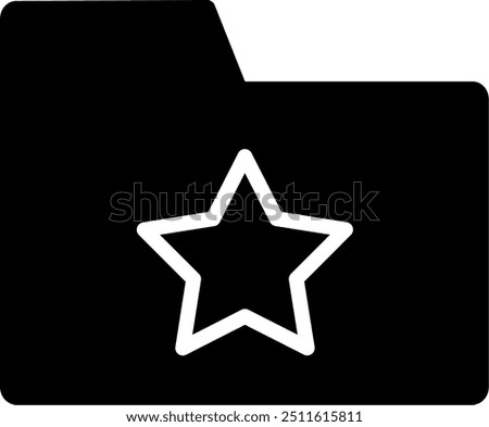 Bookmark folder with star icon. Favorite folder icon. Replaceable vector design.