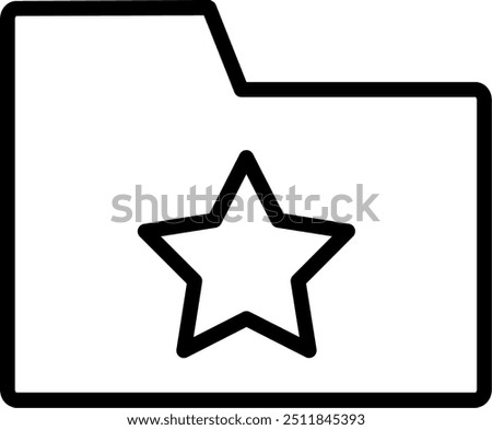 Bookmark folder with star icon. Favorite folder icon. Replaceable vector design.