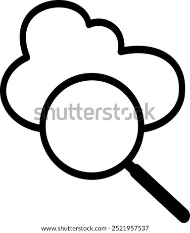 Cloud search icon. Magnifier and cloud computing vector icon. Replaceable vector design.