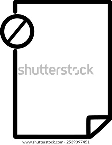 Prohibition file document icon. Not allowed file icon. Replaceable vector design.