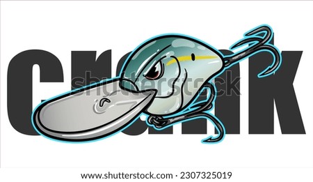 crank bait fishing lures vector. greeting cards advertising business company or brands, logo, mascot merchandise t-shirt, stickers and Label designs, poster. Stock foto © 