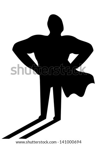 Vector Illustration Of A Superhero Shadow - 141000694 : Shutterstock