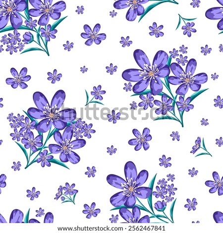 Similar – Image, Stock Photo purple liverwort on the forest floor from the bird’s eye view