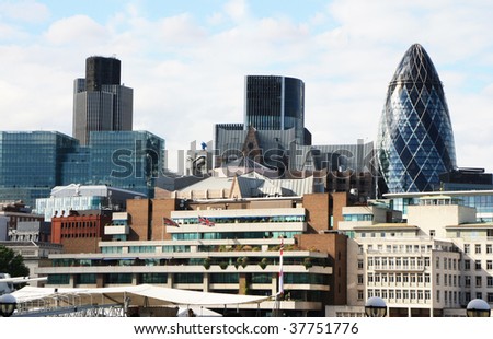 view of London and the Gherkin building