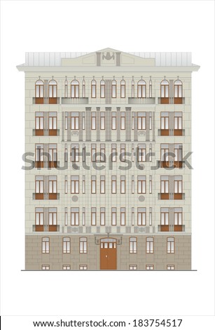 Drawings of houses of classical architecture of the end of 18-19-20 century.