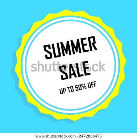 Banner for summer sales with round sticker in 3D style and the inscription 
