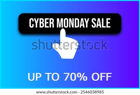 Advertising banner for Cyber Monday with button, cursor and inscription 