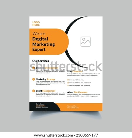Corporate Digital Marketing Flyer Design
Well Organized
A4 Size Flyer
Resolution 72ppi and Color mode RGB
Ready to use
Adobe illustration CC version
