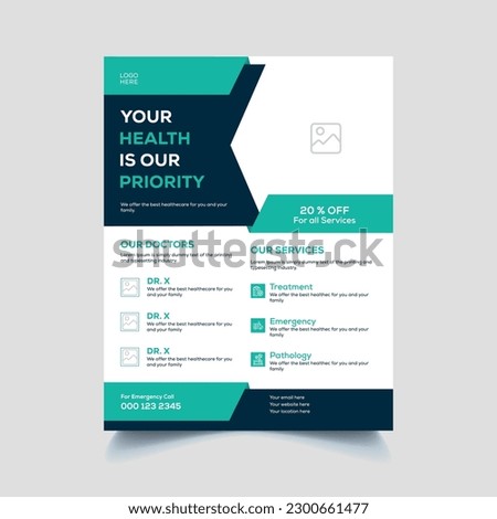 Corporate Healthcare Flyer Template
Well Organized
A4 Size Flyer
Resolution 72ppi and Color mode RGB
Ready to use
Adobe illustration CC version
